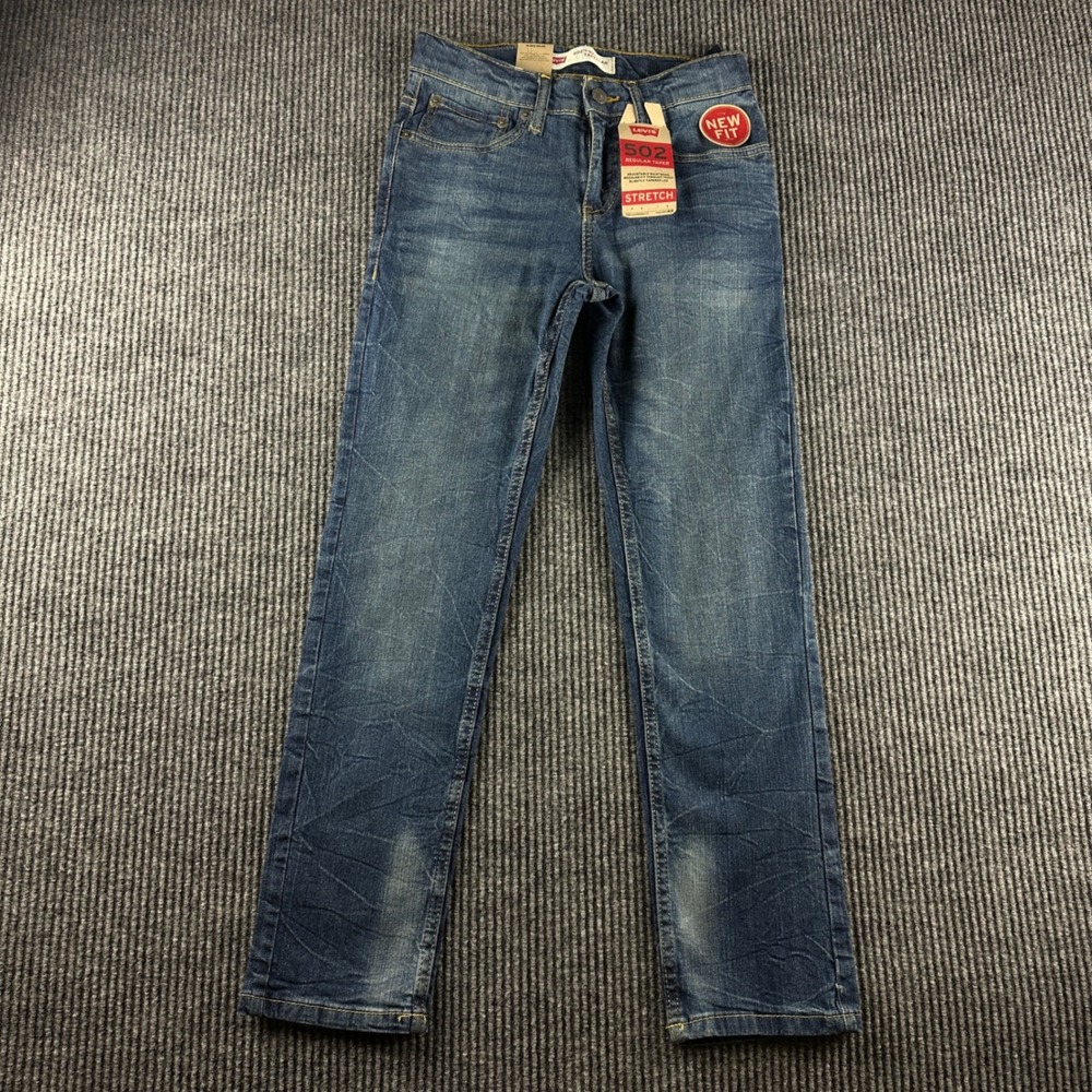 Levis 502 Boys Jeans 10 Reg 25x25 Regular Taper Stretch Blue Denim 91S502-M4X